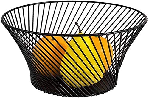 Nordic moderne Minimaliste Fer Art Fruit Basket Bowl Salon Snack Plate Panier de rangement Organisateur (noir) (Color : -) Cover
