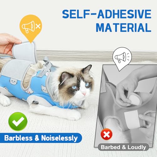 Supet Cat Grooming Hammock Harness for Nail Trimming, Cat Grooming Hanging Sling for Nail Clipping, Pet Restraint Holder for Cutting Nails, Medicine, Ear & Teeth Cleaning, Eye Care (BlueCat S) by Supet - Image 2