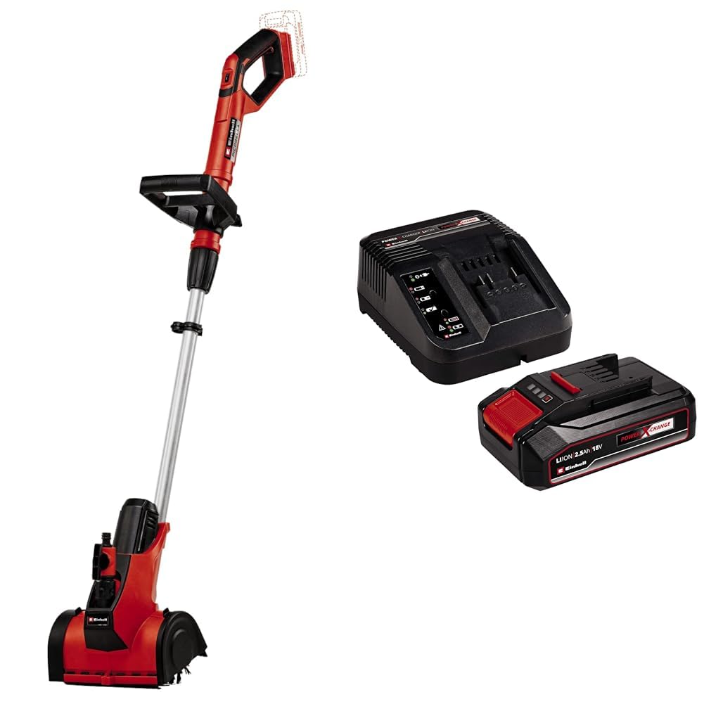 Einhell Nettoyeur multi-surface sans fil PICOBELLA Power X-Change (Li-Ion, 18 V, avec une brosse MEDIUM adaptée au nettoyage des surfaces en pierre) avec Chargeur et Batterie 2,5Ah