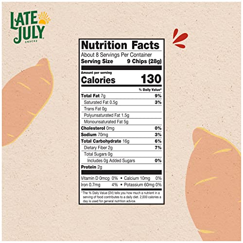 Late July Snacks, Organic Multigrain Sweet Potato Tortilla Chips, 7.5-Oz. Bag (Pack Of 12) #TOP4