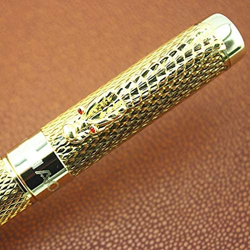 Image of HAYMAN Jinhao 1200 Golden Dragon Carved Roller Ball Pen with Box (P-16)