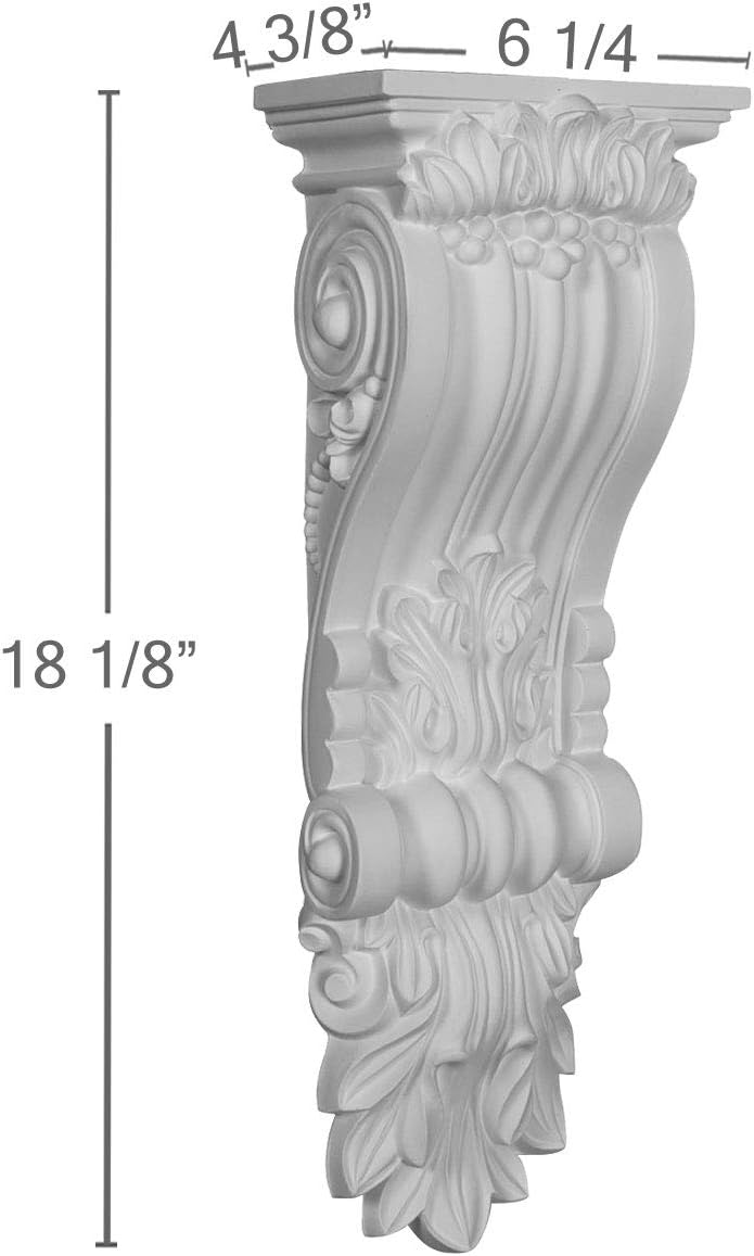 Ekena Millwork COR06X18X04HA 6 1/4-Inch W x 4 3/8-Inch D x 18 1/8-Inch H Hampshire Corbel