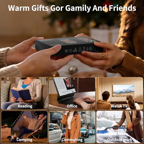 Lerat Hand Warmers Rechargeable, Fast Heating Hand Warmer with 3 Heat Settings, Portable Hand Warmer Reusable Gifts for Women Black Tenacious Glow - image 8