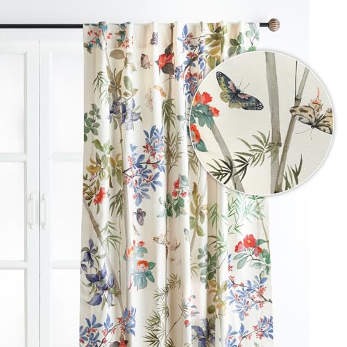 Image of Maison d' Hermine Curtains for Living Room 100% Cotton 50 inchx108 inch (Pack of 1) | 108 inches long Light Filtering Curtains for Windows Bedroom with Rod and Loop Pockets - Canne - Light Beige