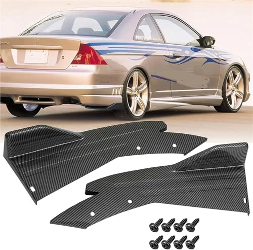 H0nda S2000 2000-2009 リアバンパースポイラー リップスプリッター ディフューザー ボディキット サイドスカートプロテクターカバー ブラック(Carbon Fiber)