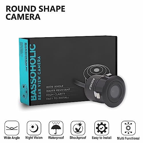 Image of BASSOHOLIC 160 Car Reverse Parking Camera | Full HD Waterproof Night Vision Degree Wide Angle Universal Model for All Cars | Enhanced Safety & Easy Installation