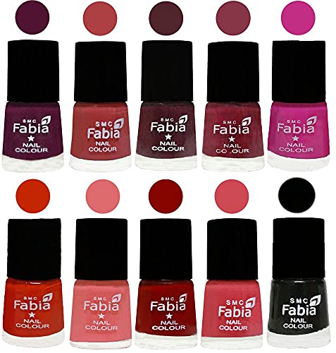 Image of ALL IN ONE (PACK OF 10), Long Lasting Glossy Nail Polish, 6 ml Each, All Vibrant Colours,02238