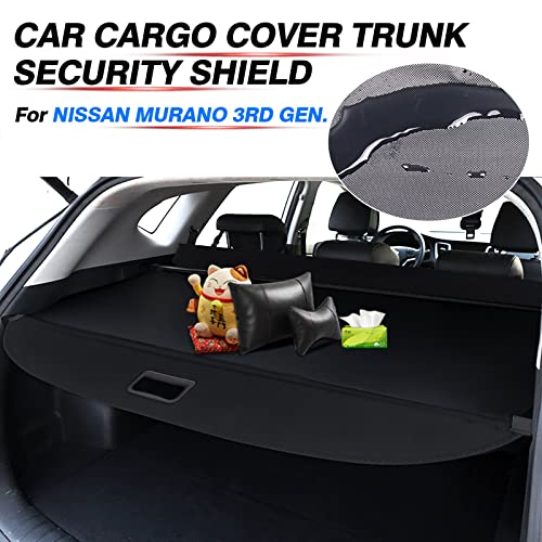 Image of Powerty Cargo Cover for 2015-2024 Nissan Murano 2.5L /3.5L Retractable Trunk Cover for Murano Accessories Security Shielding Shade Cover