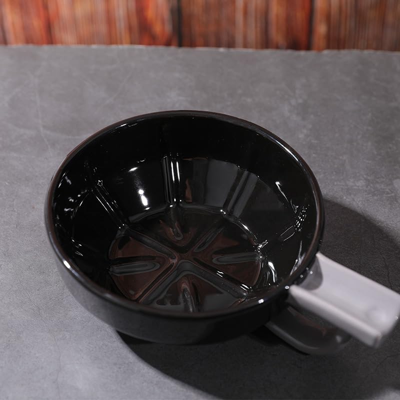 Set di ciotole da barba con porta pennelli, nero, diametro 13 cm, 400 g, 2 pezzi