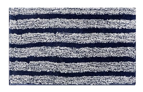Image of RD TREND Microfiber Anti-Slip Door Mat for Entrance 60x90 cm | Anti-Skid, Quick Dry & Washable | Soft Absorbent Floor Mat for Bedroom, Home, Office & Kitchen (Navy Snow White)