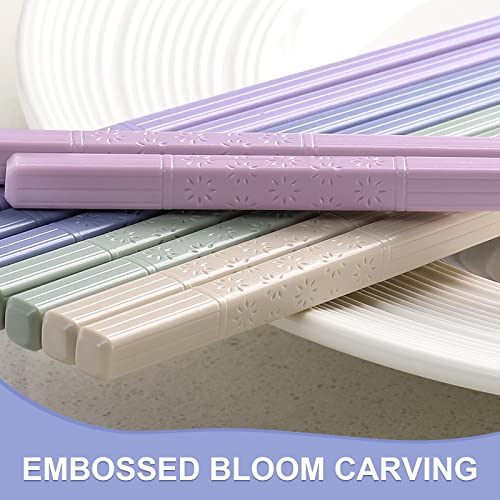 Image of Hiware 10-Pair Reusable Fiberglass Chopsticks, Non-Slip Chop Sticks Set Japanese Style, Dishwasher Safe, 9.5-Inch