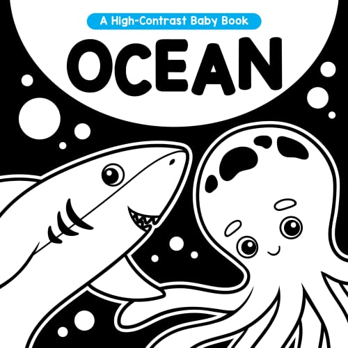 Image of Little Hippo Books Ocean - A High-Contrast Board Book for Babies and Toddlers - Black and White Images Help Visual Development (High Contrast Books for Babies & Toddlers)