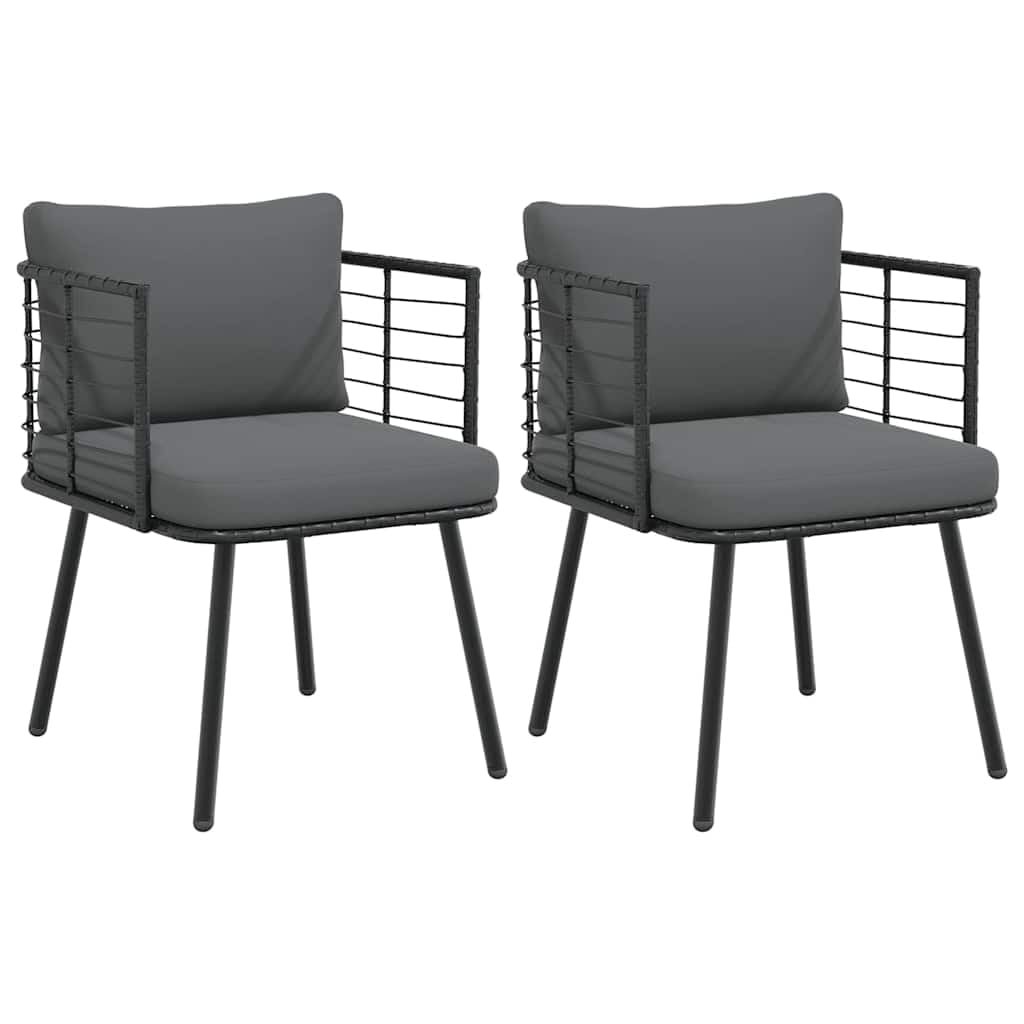 Chaises de jardin avec coussin déhoussable et structure en métal robuste