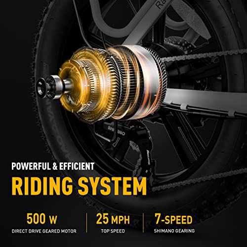 Heybike Ranger Electric Bike For Adults 500W Foldable Ebike With 48V 15Ah Removable Battery, Hey Bike 20" X 4.0 Fat Tire Electric Bicycle Step-Thru Folding Ebikes For Adults With Dual Shock Absorber #TOP3