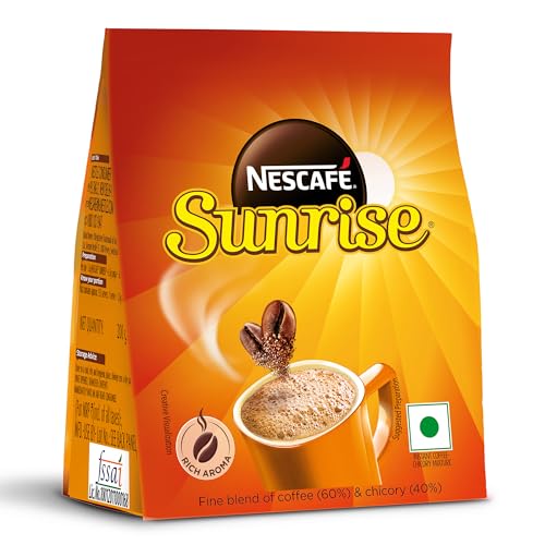Image of Sunrise Instant Coffee Powder|Strong Taste For The Perfect Start To Your Day|Coffee Chicory-Mix|190g /200g, Stabilo Pack, Bag (Pack of 3)