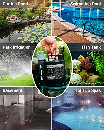 Dekopro Submersible Water Pump 1/4 Hp 1850Gph Thermoplastic Utility Pump Electric Portable Transfer Water Pump For Pool Tub Garden Pond Draining #TOP5