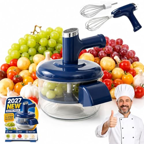 Eplucheur LéGumes Electrique, Eplucheur Pomme De Terre Electrique, Machine A Eplucher Les Pommes De Terre,Pour Grenade, Pomme De Terre Petite, Ail, Tomates,Cerise (Blue)