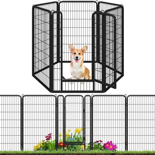 Image of Yaheetech 47in x 14ft Rustproof Foldable Metal Decorative Garden Fence | Durable Metal Frame, Tool-Free Quick Setup,Custom Multi-Shape,Fold Flat Storage, Multi-Scene For Garden Patio RV Camping