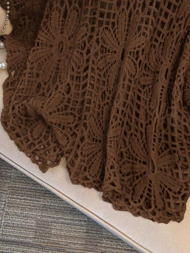 Image of MakeMeChic Women's Plus Size Crochet Boho Tops Summer Vacation Beach Cover Ups Sweater