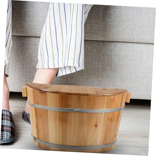 Cubierta de madera para spa de pies, tapa para baño de pies miniatura 5