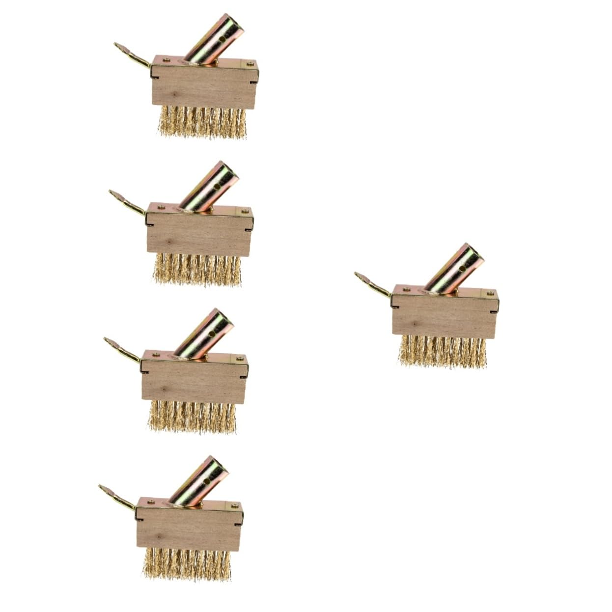 ifundom 5 Piezas cepillo de deshierbe Cerdas acero Herramienta de borrado Eliminación bloquear quitando cable cepillo de alambre para grietas cepillo de limpieza de musgo de madera Caqui