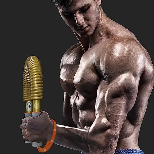 Generic 30-130kg Heavy Duty Chest Expander Power Twister Bar - Dual Spring Arm Exerciser for Chest, Shoulder, Bicep, Arm, Forearm