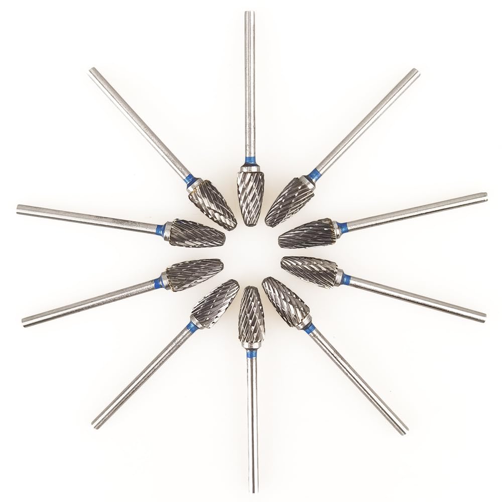 10pcs Cutting Burs Drill Polisher Cutter Tungsten Carbide, 2.35mm HP Shaft Shank Plaster Alloy Acrylic Polishing Cleaning Grinding — Amazon image 5