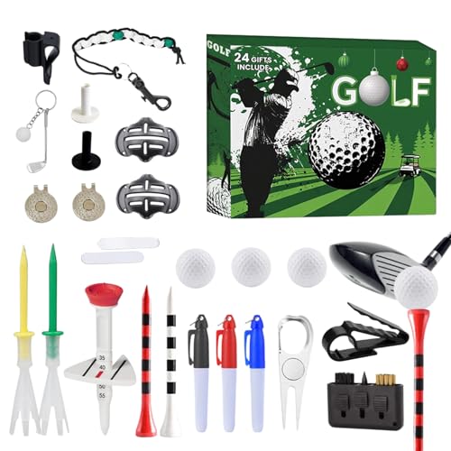 Calendrier de compte à rebours de Noël avec outils de golf pour golfeur