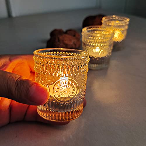 Wdhodec Clear Tealight Candle Holders Set Of 24, Fall Votive Candle Holders, Vintage Tea Lights For Birthday Party, Wedding Halloween Decoration #TOP1