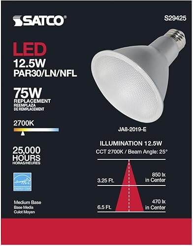 Miniatura 6 de Satco Bombilla LED S29425-12,5 vatios PAR30LN (6 bombillas LED)