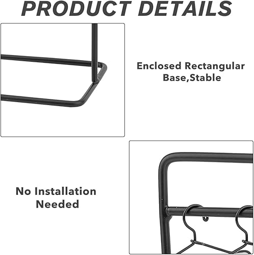 Miniatura 5 de SUPERFINDINGS Perchas de hierro para muñecas de 5.906 x 2.756 x 4.724 in, mini perchero de metal negro con 10 perchas pequeñas para vestimenta de