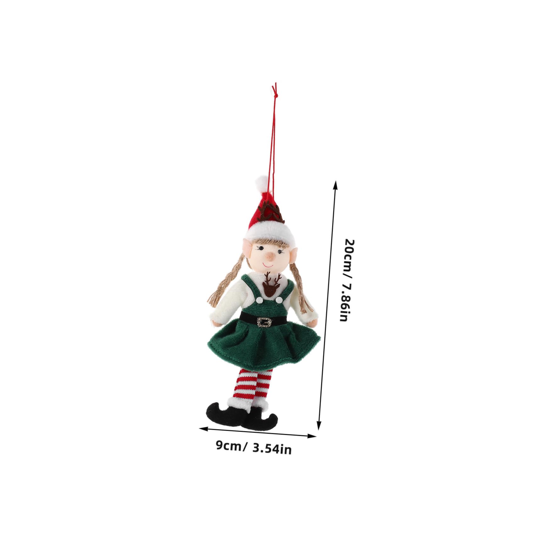 ABOOFAN 6 Piezas Decoración De De Ángel Adorno De Árbol De De Navidad Adornos Colgantes para Arbol De Navidad Estatuilla De De Peluche Estatua De Duende Navideño Paño Verde