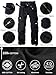 AKHIKING Men's Camo Cargo Work Pants Cotton Tactical Ripstop Casual Combat Pants with 8 Pockets Black 34x32