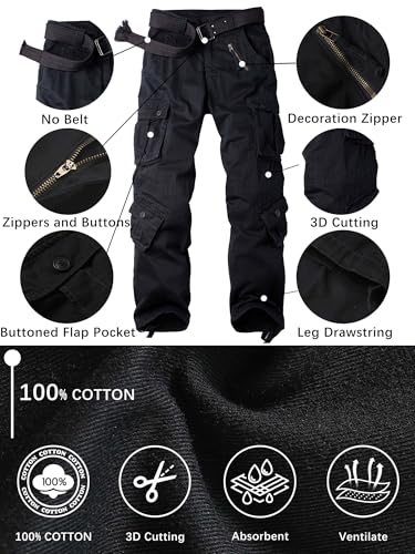 Men's Camo Cargo Work Pants Cotton Tactical Ripstop Casual Combat Pants with 8 Pockets - Image 6