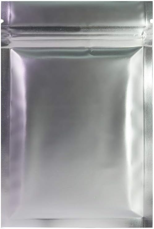 Fresherpack 50 x Matte Silver 10cm x 15cm Mylar Foil Zip Lock Bags Smell Proof 4" x 6"