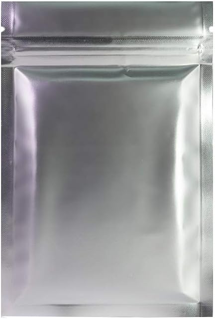 Fresherpack 50 x Matte Silver 7.5cm x 10cm Mylar Foil Zip Lock Bags Smell Proof 3" x 4"