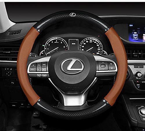 (CXY)レクサス ハンドルカバー ステアリングカバー 車用ステアリング 車用ステアリングカバー NX IS RX GS ES LS LX LC UX ステアリングホイールカバー ハンドルカバー本革 内装品 高級 牛革 専車ロゴ カーボン調 内装品パーツ