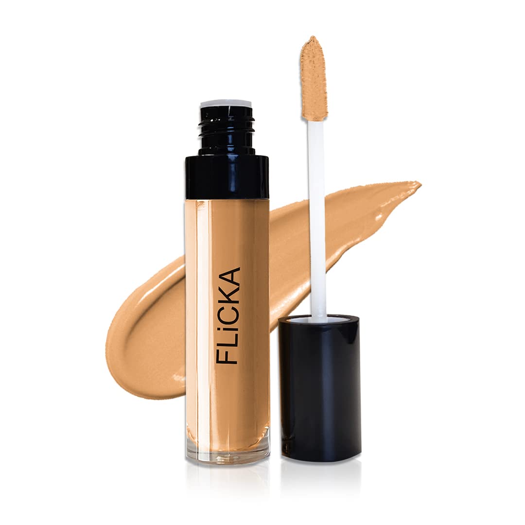 FLiCKA Cover Story Liquid Light Weight Natural Concealer With Full Coverage For Women| Contains SPF, Argan & Avacado Oil| Concealer For Face Makeup, 02.2 Honey, 8.5ml