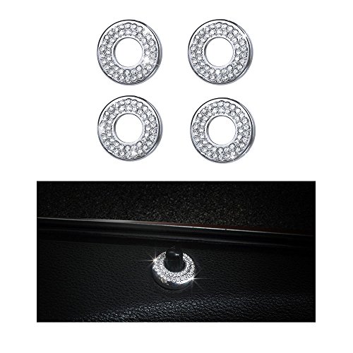 amg door pins - 1797 Compatible Door Lock Pins Caps for Mercedes Benz Accessories Parts Bling W204 W205 W213 X204 C E Class GLC AMG Covers Decals Stickers Interior Decorations Windows Women Men Crystal Silver 4 Pack