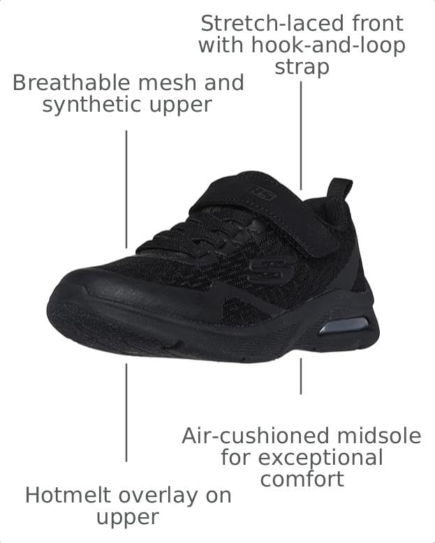 Skechers Kids Boy's Microspec Max - Torvix Sneaker, Black/Black, 3.5 Big Kid - image 3