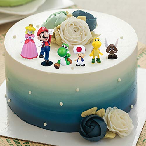 6 pezzi Super Mario Cake Topper HANEL-Super Mario