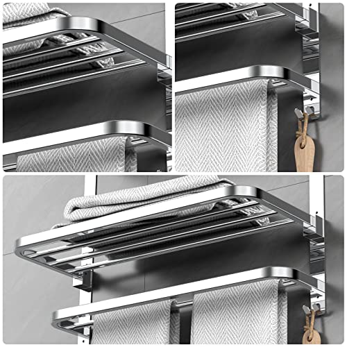 CAXIMSY 22.8Inch Towel Rack for Bathroom and Lavatory Towel Hanger with Wall Mount Towel Bars 304 Stainless Steel No Drill (Collapsible Towel Rack) by CAXIMSY - Used condition - Image 7