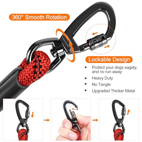 Kdsvakd Rope Dog Lead, Strong Dog Lead With Swivel Lockable Hook And Soft Padded Handle, Durable Dog Leash for Puppy Small - Image 2