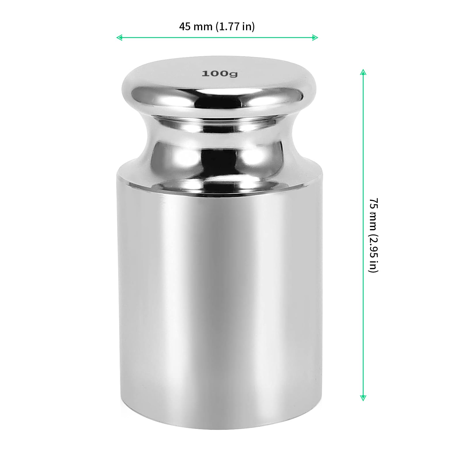 FUNSUEI Lot de 20 poids d'étalonnage de 100 g de haute précision classe M1, poids d'étalonnage pour balance numérique, finition chromée, argent