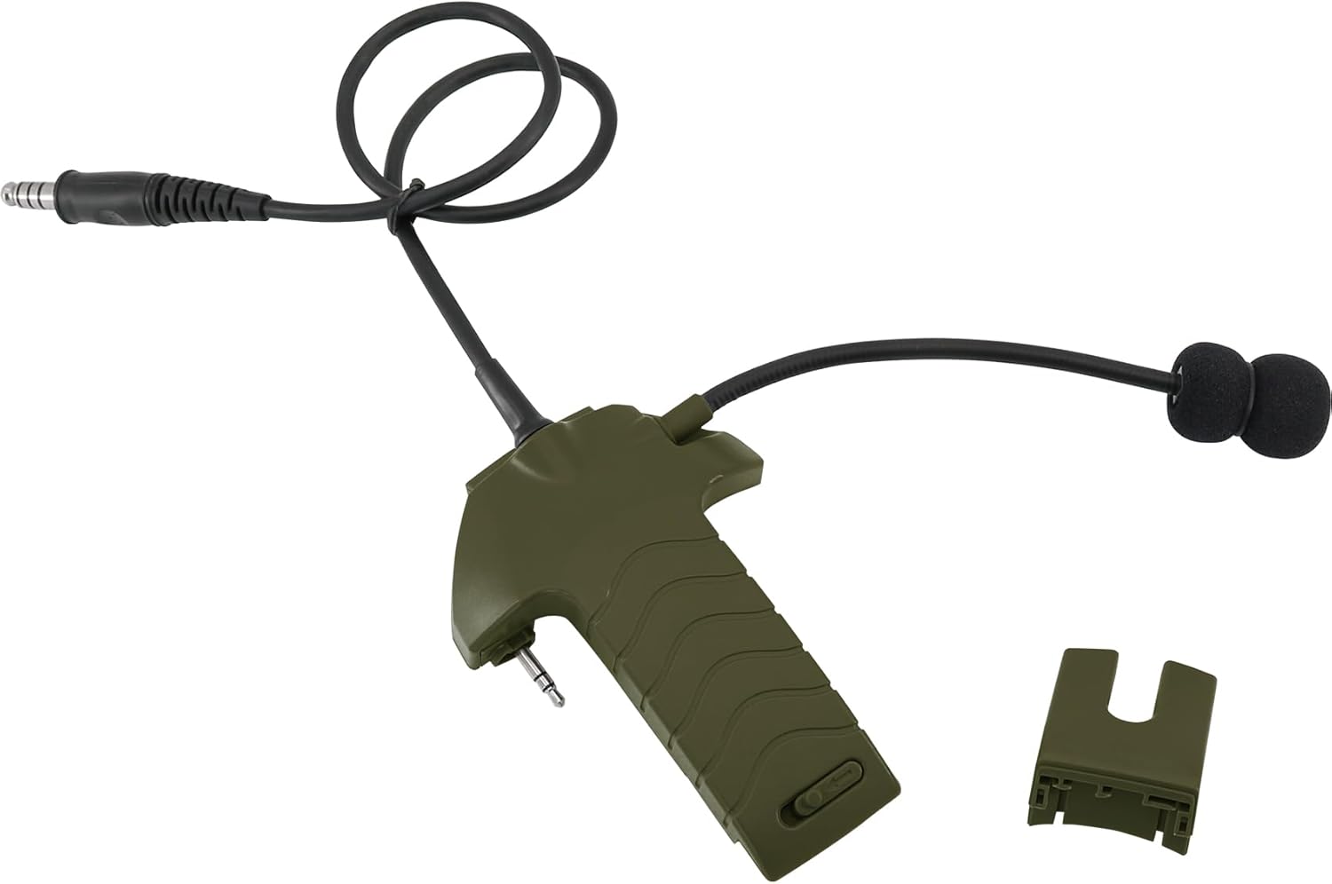 Microphone & PTT for Walkerrazor Noise Cancelling Headphone Airsoft (Army Green)