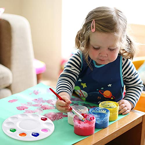 Image of Hulameda 80pcs Paint Tray Palettes,Paint Palettes | Plastic Round Paint Pallets for Kids or Students,Craft DIY or Have a Birthday Painting Party
