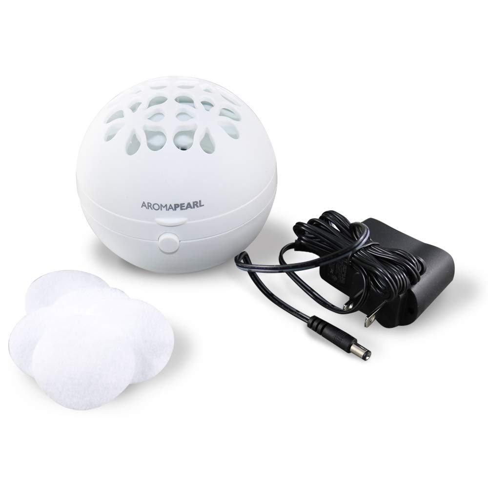 AromHouse AromaPearl difusor de aromaterapia eléctrico y funciona con pilas ideal para el hogar, oficina y viajes (blanco)