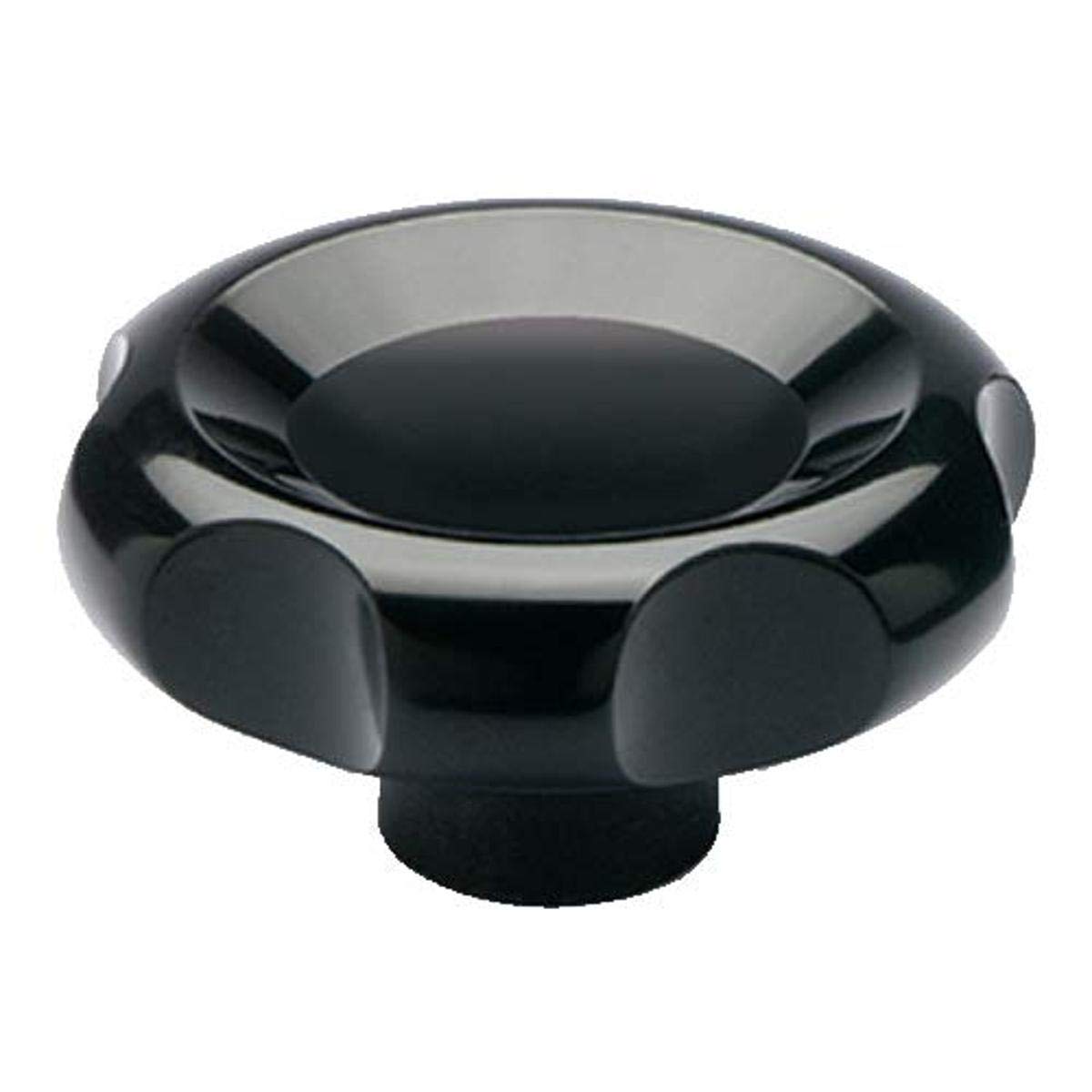 Elesa 74601 Lobe Knob, Glossy Black Duroplast, BlackOxide