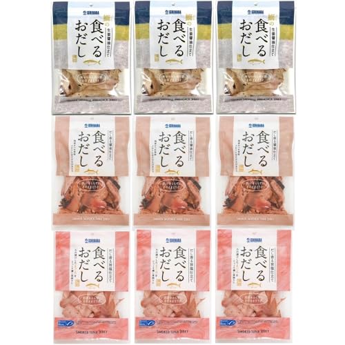 【3種類】食べるおだし かつお/まぐろ/ぶり (各3袋) 石原水産 まとめ買いセット 生姜醤油仕立て 魚屋のプロが作った万能な燻し乾物 干物 冷奴 パスタ 卵かけご飯 うどん 大人のおつまみ おやつ オードブル アレンジ 自由自在