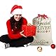 Weihnachtsmann Sack Groß Weihnachtssack Santa Sack 26.8’’ X 19.7’’ Weihnachten Tasche leinwand für Xmas Strümpfe Geschenk & dekoration für Kinder (Großen)